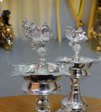 Sigaram 11 Inch Diya Made By Pure German Silver For Home Pooja Decore K4415