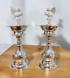 Sigaram 11 Inch Diya Made By Pure German Silver For Home Pooja Decore K4415