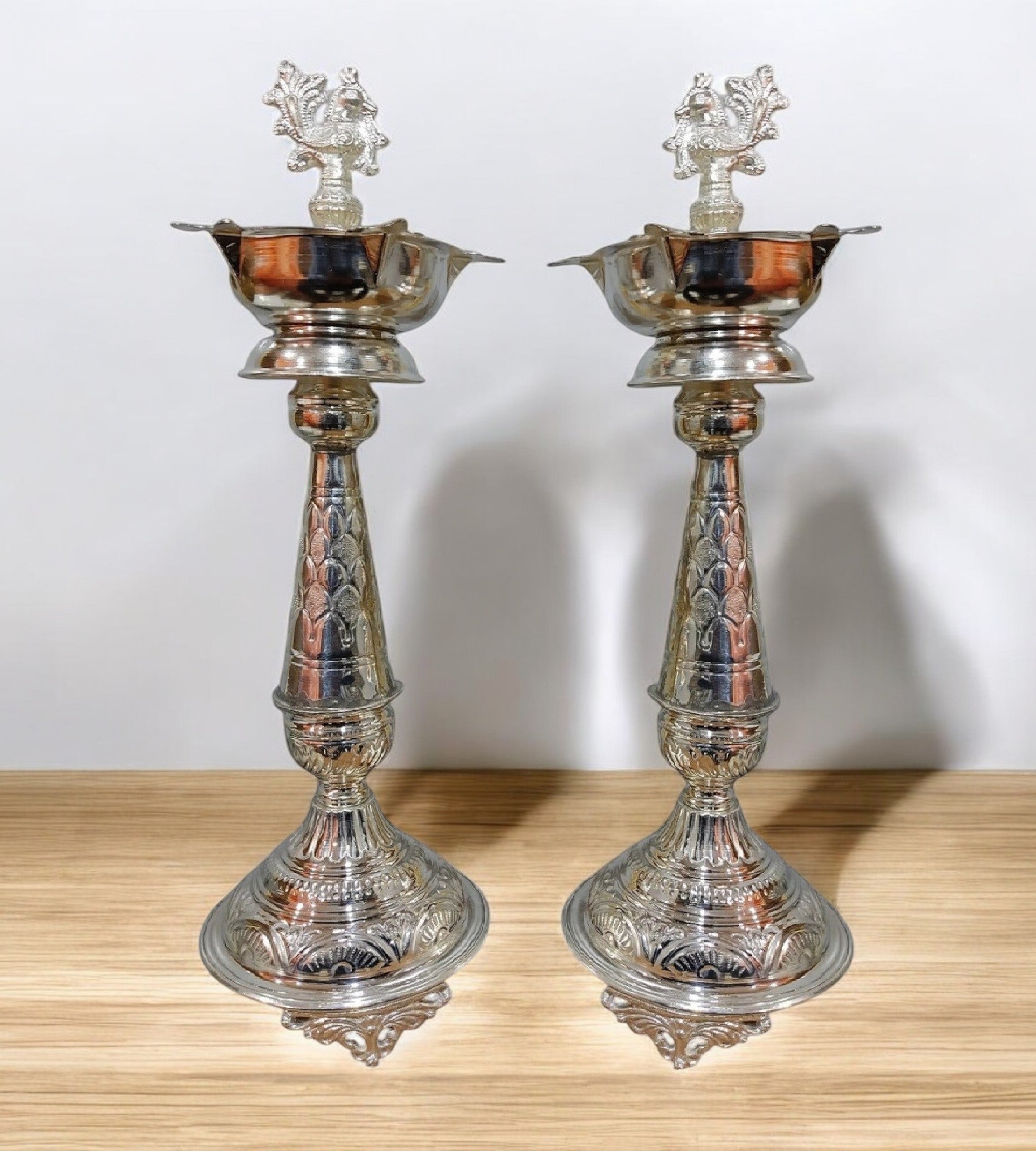 Sigaram 17 Inch Diya Made By Pure German Silver For Home Pooja Decore K4416