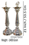 Sigaram 21 Inch Diya Made By Pure German Silver For Home Pooja Decore K4430