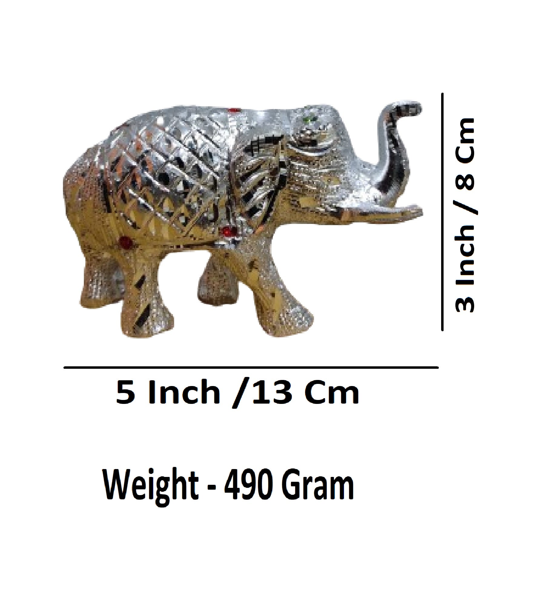 Sigaram 3 Inch Metal Elephant For Home Pooja Decore K4435
