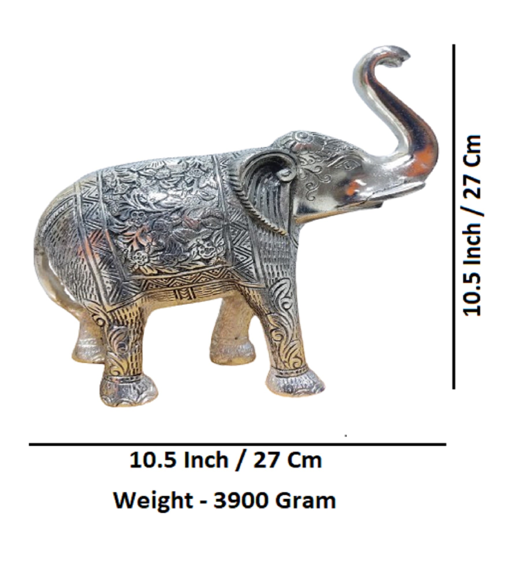 Sigaram 10.5 Ich Metal Elephant For Home Pooja Decore K4446