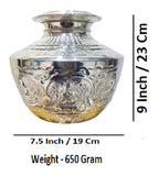 Sigaram 9 Inch German Silver Bindige / Kodem / Kalash For Home Pooja Festival K4447