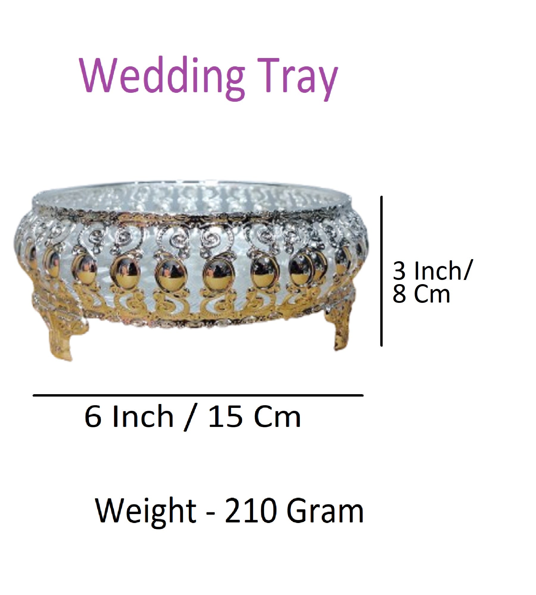 Sigaram 6 Inch Wedding Tray For Pooja Festival and Wedding Ceremany K4451