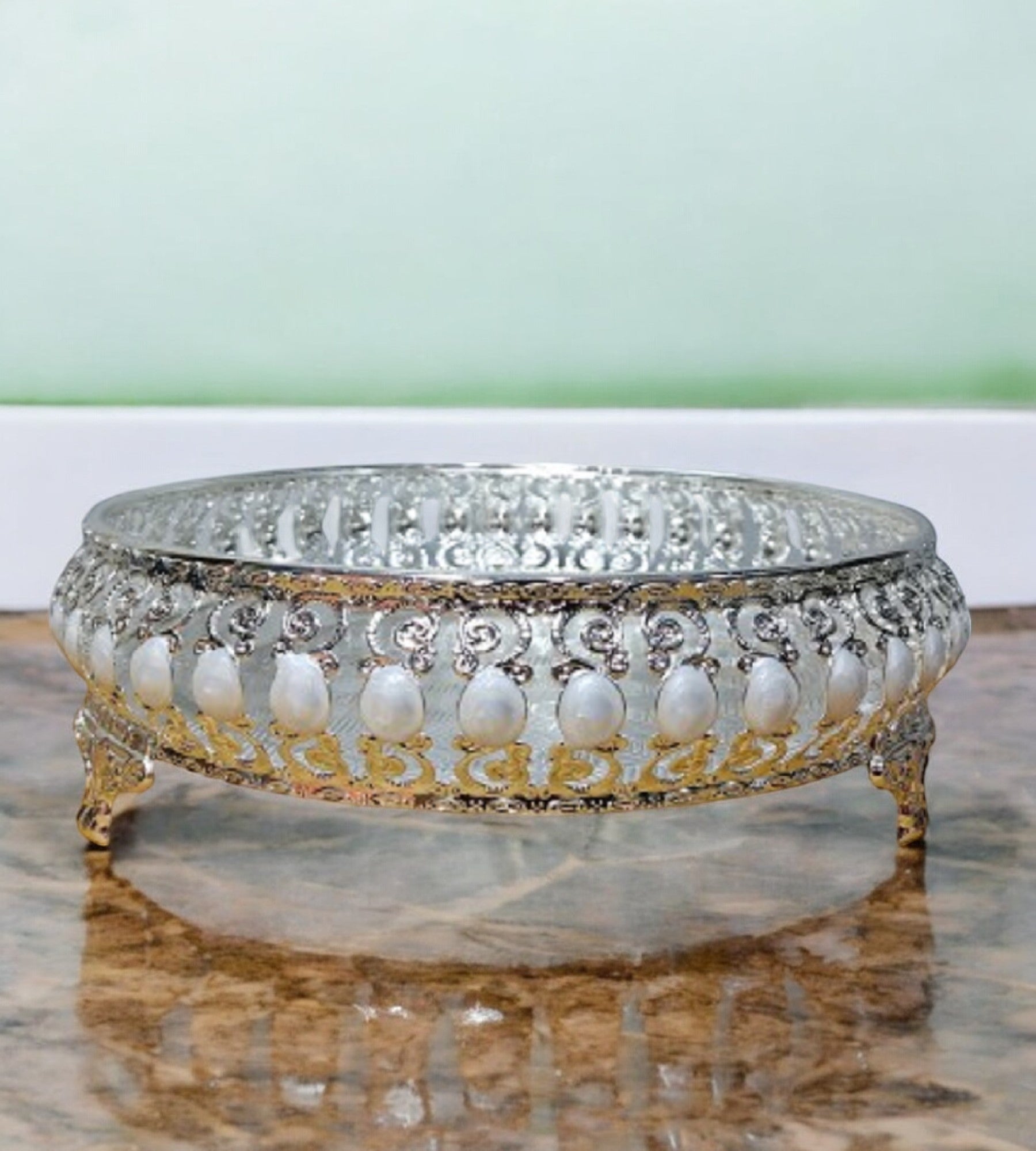 Sigaram 8 Inch Wedding Tray For Pooja Festival and Wedding Ceremany K4457