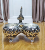 Sigaram 3.5 Inch Antique German Silver 2 Cup Panchwala Kum Kum Bharani For Home Pooja Decore K4478