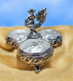 Sigaram 4Inch Antique German Silver 3 Cup Panchwala Kum Kum Cup For Home Pooja Decore K4479