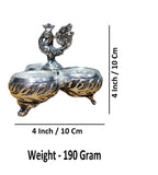Sigaram 4Inch Antique German Silver 3 Cup Panchwala Kum Kum Cup For Home Pooja Decore K4479