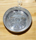 Sigaram Germaan Silver 7 Inch Floral Design Plate With Stand For Home Pooja Decore K4483