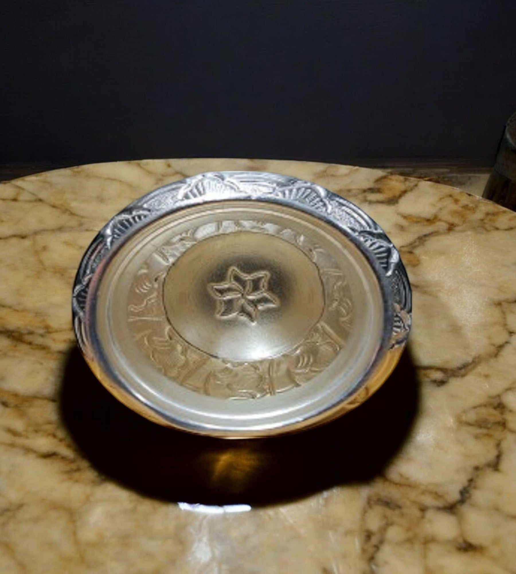 Sigaram German Silver 4.5 Inch Flower Design Kalash For Home Pooja Decore K4487