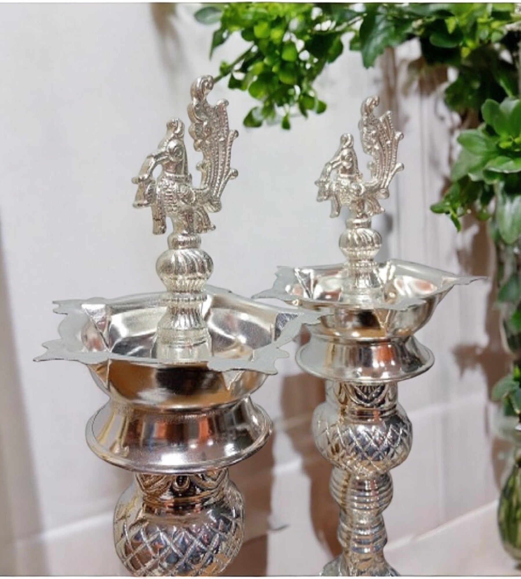 Sigaram 17 Inch Diya Made By Pure German Silver For Home Pooja Decore K4490
