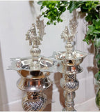 Sigaram 17 Inch Diya Made By Pure German Silver For Home Pooja Decore K4490
