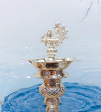 Sigaram 17 Inch Diya Made By Pure German Silver For Home Pooja Decore K4490
