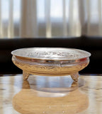 Sigaram German Silver 6 Inch Floral Design Plate With Stand For Home Pooja Decore K4492