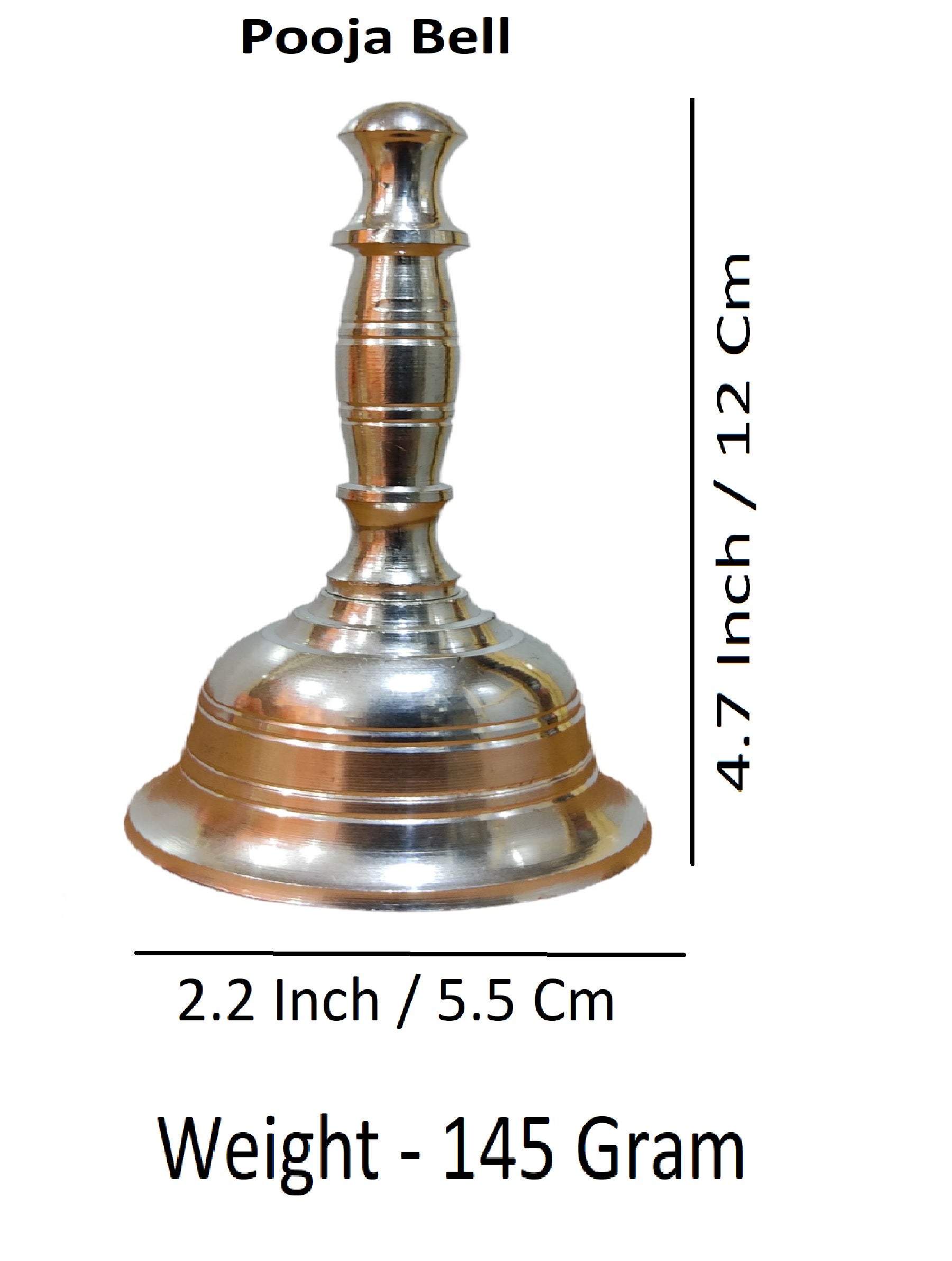 Sigaram 4.7 Inch Brass Pooja Bell For Home Pooja Decore K4493