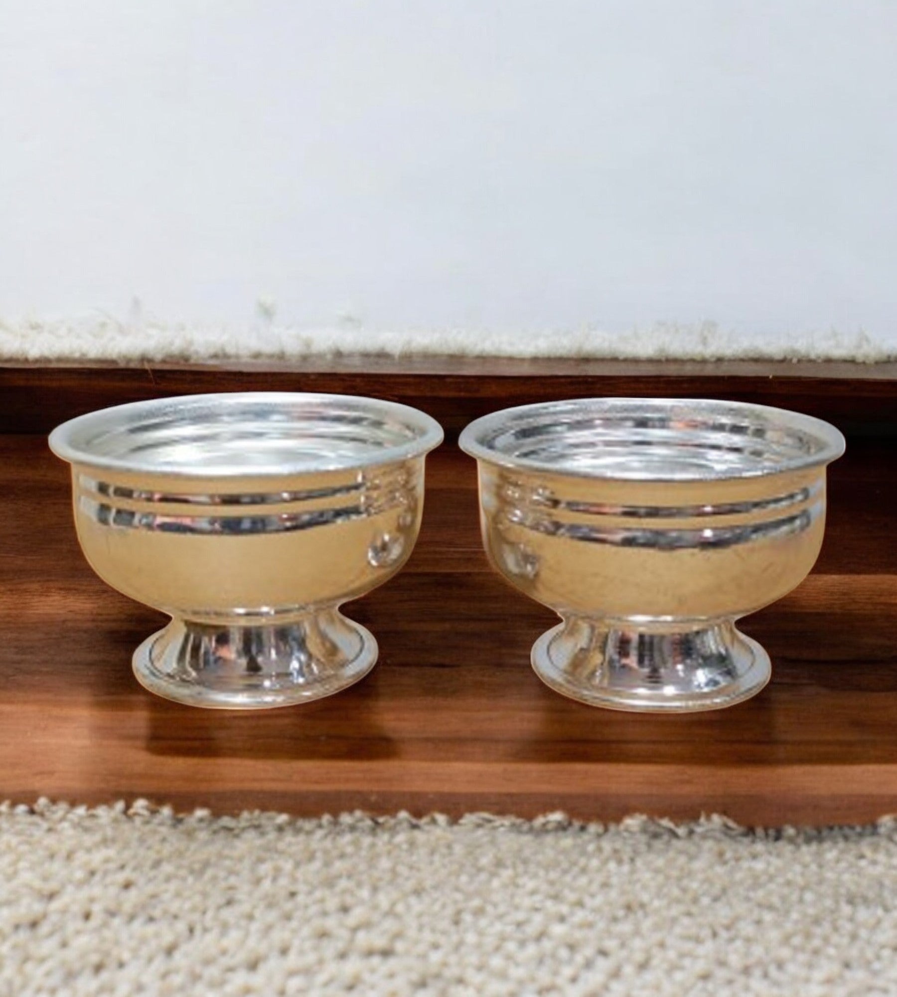 Sigaram German Silver 2 inch Plain Kum Kum Bharani Cup For Home Pooja Decore K4494