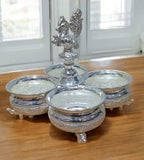 Sigaram Brass 6.7x5 Inch 4 Cup Panchwala with Leg For Home Pooja Decore K4496