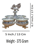 Sigaram Brass 6.7x5 Inch 4 Cup Panchwala with Leg For Home Pooja Decore K4496