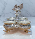 Sigaram Brass 6.7x5 Inch 4 Cup Panchwala with Leg For Home Pooja Decore K4496
