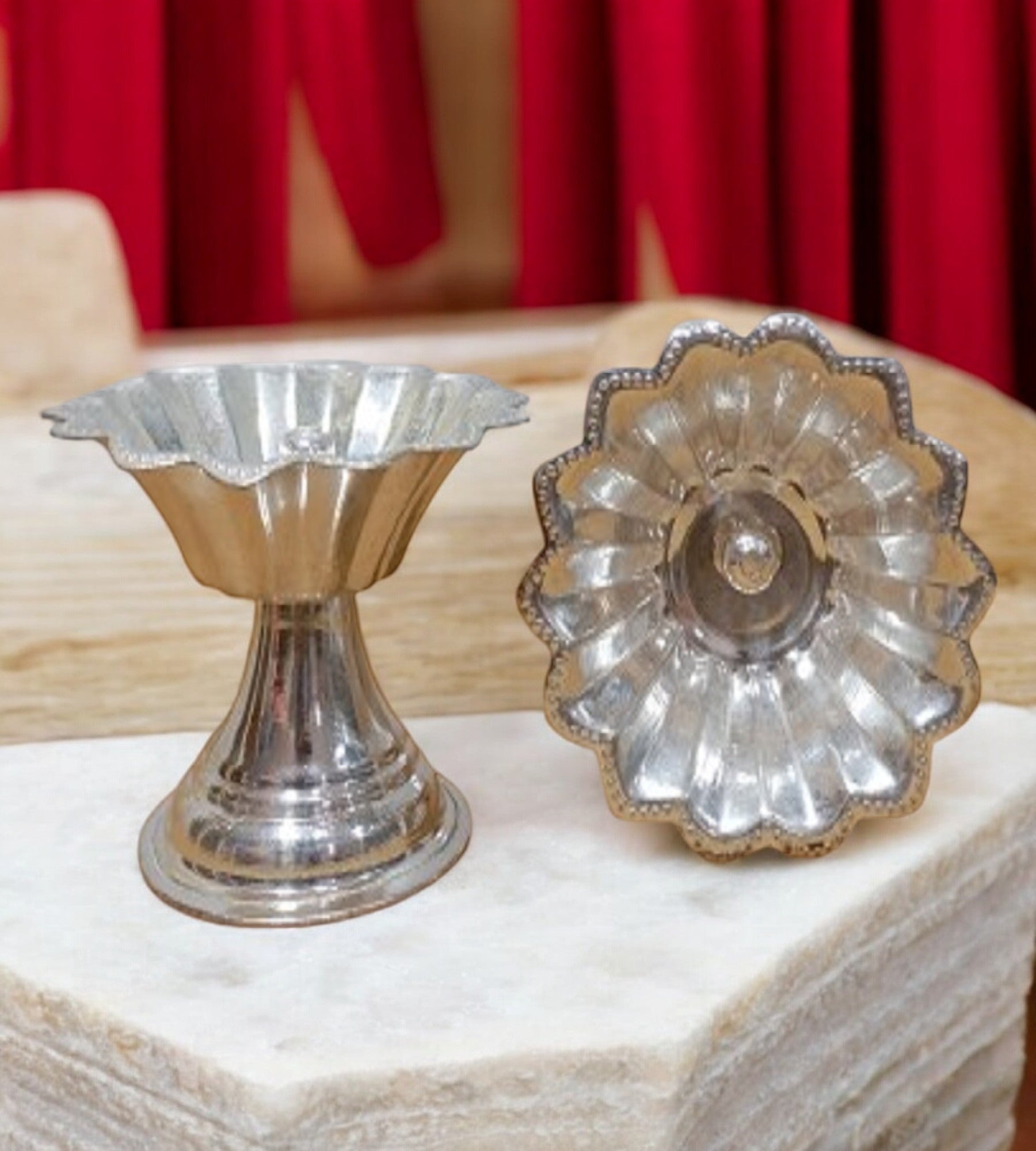 Sigaram Brass 2.2 Inch Flower Diya For Home Pooja Decore K4499