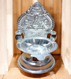 Sigaram 5.5 Inch Kamakshi Diya / Gaja Lakshmi Deepa For German Silver Table Diya K4551