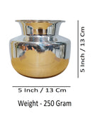 Sigaram Brass 5 Inch Plain Kalash / Chambu For Home Pooja Decore K4553