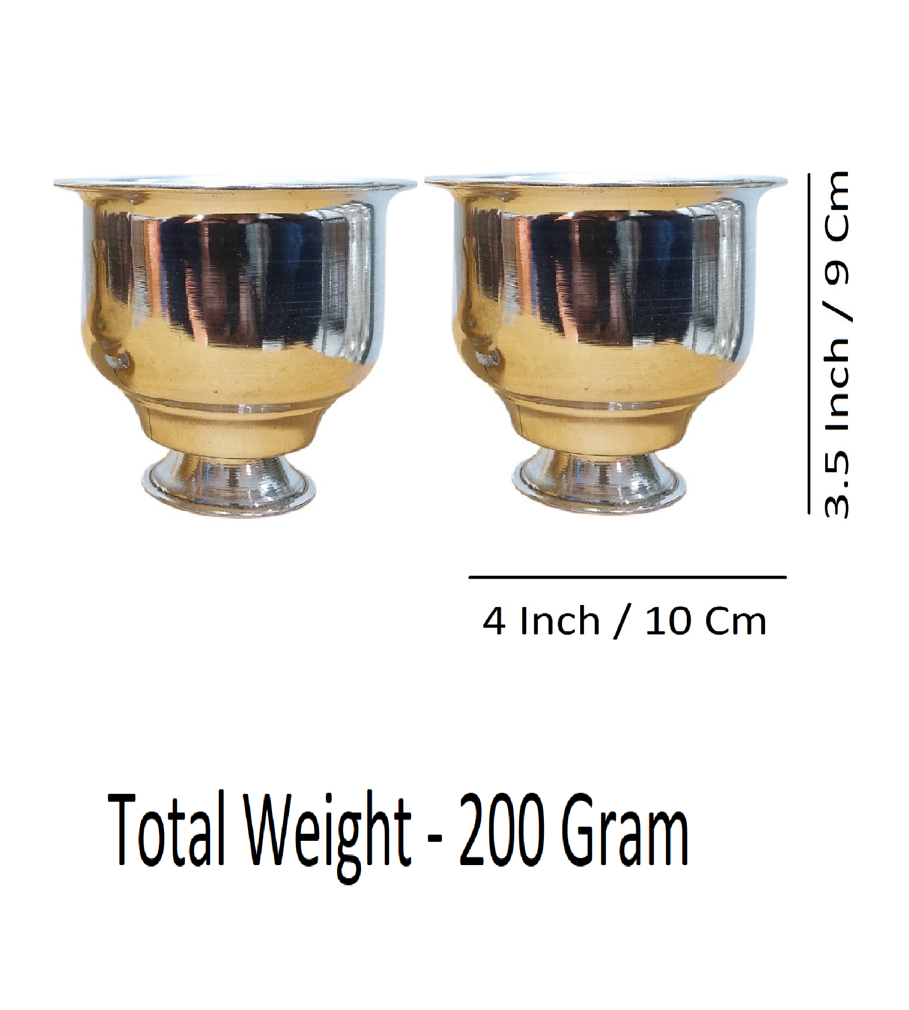 Sigaram Brass 3.5 Inch Plain Kum Kum Barani Cup For Home Pooja Decore K4555