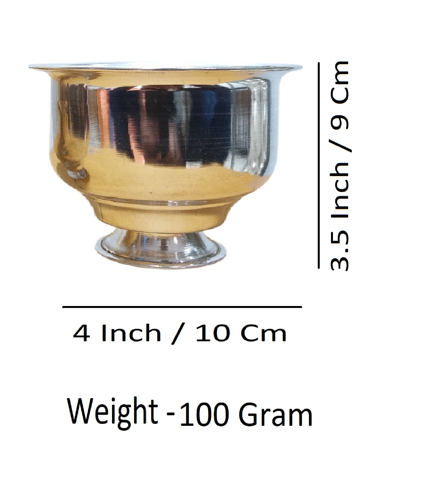Sigaram Brass 3.5 Inch Plain Kum Kum Cup For Home Pooja Decore K4556