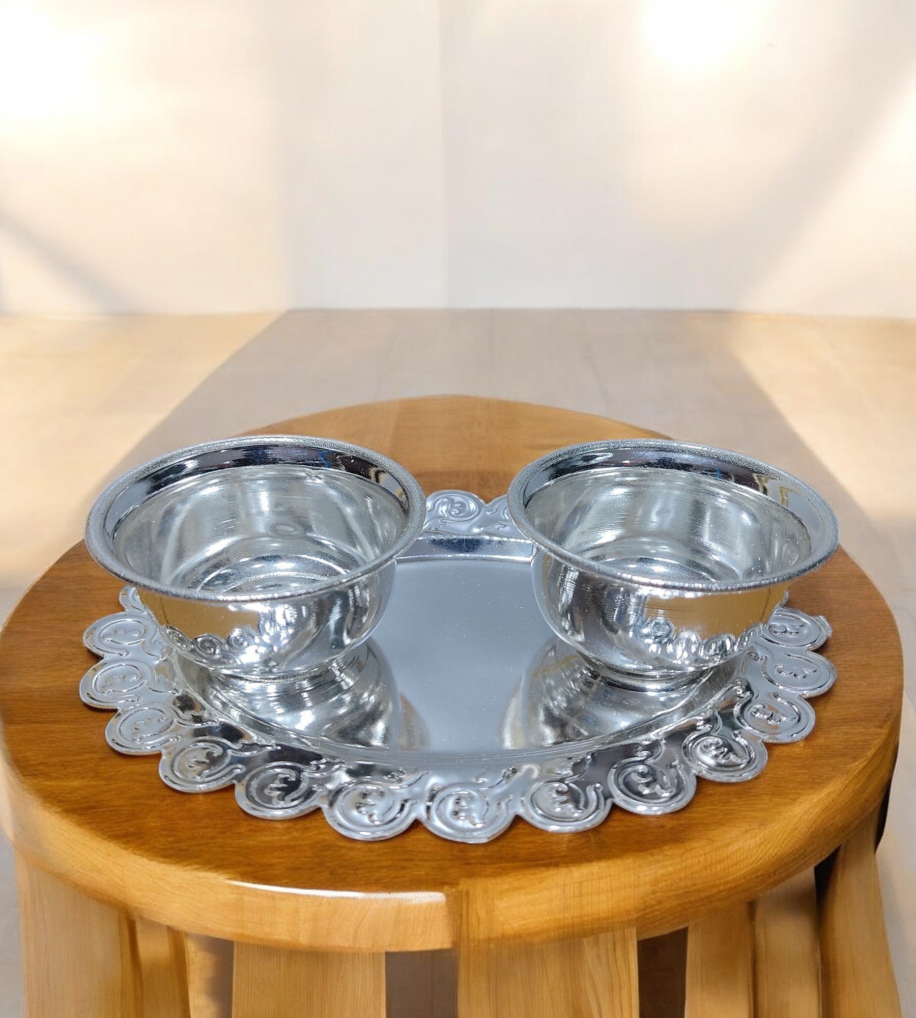 Sigaram Brass 6 Inch Chandan set For Home Pooja Decore K4563