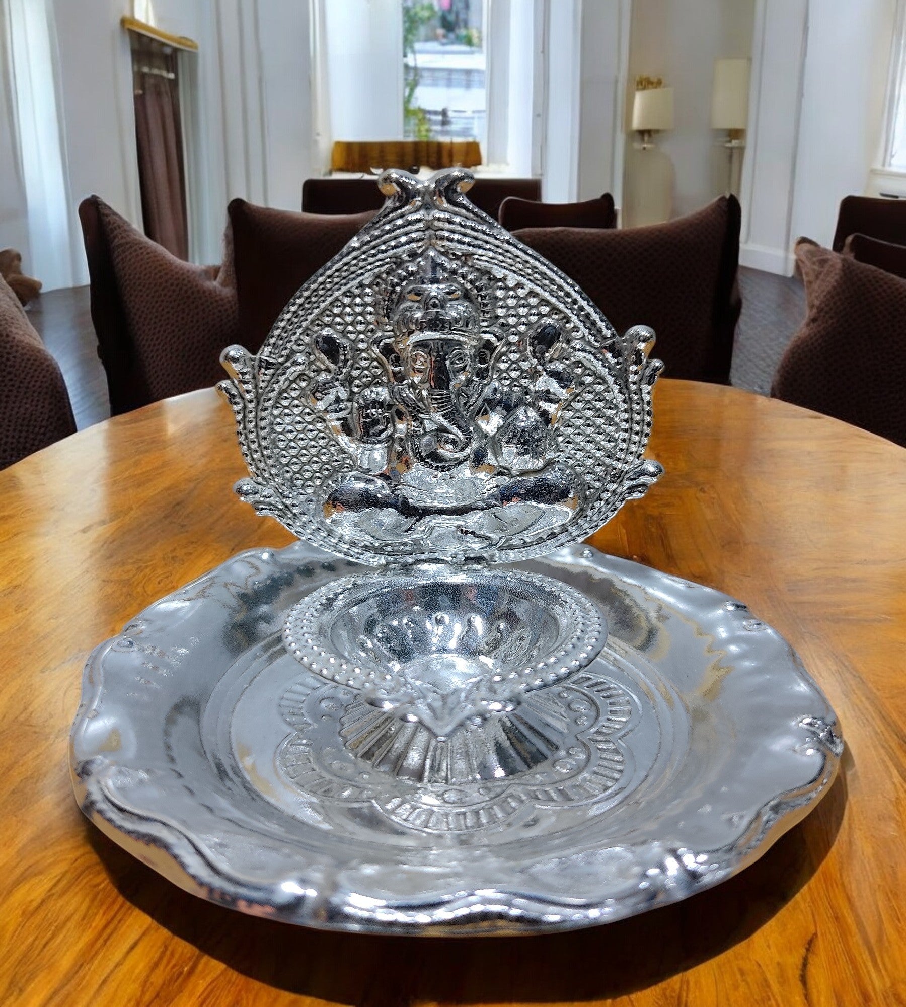 Brass Silver Plated Items For Pooja Decor