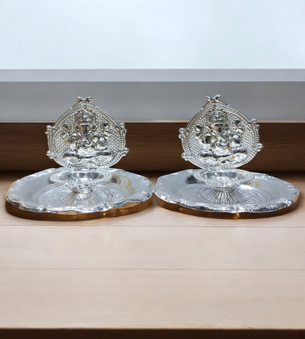 Sigaram Brass 3 Inch Fancy Ganesh Diya For Home Pooja Decore K4565