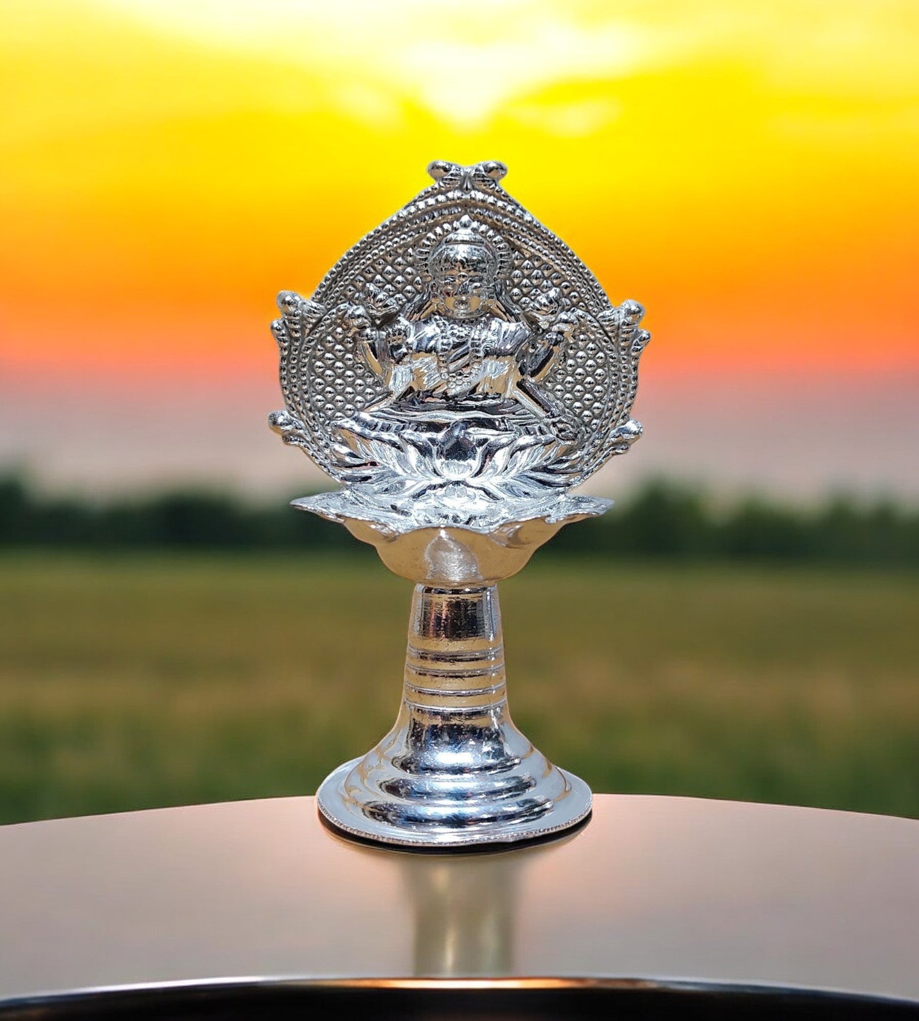 Sigaram Brass 4.5 Inch Fancy Laksmi Diya For Home Pooja Decore K4567