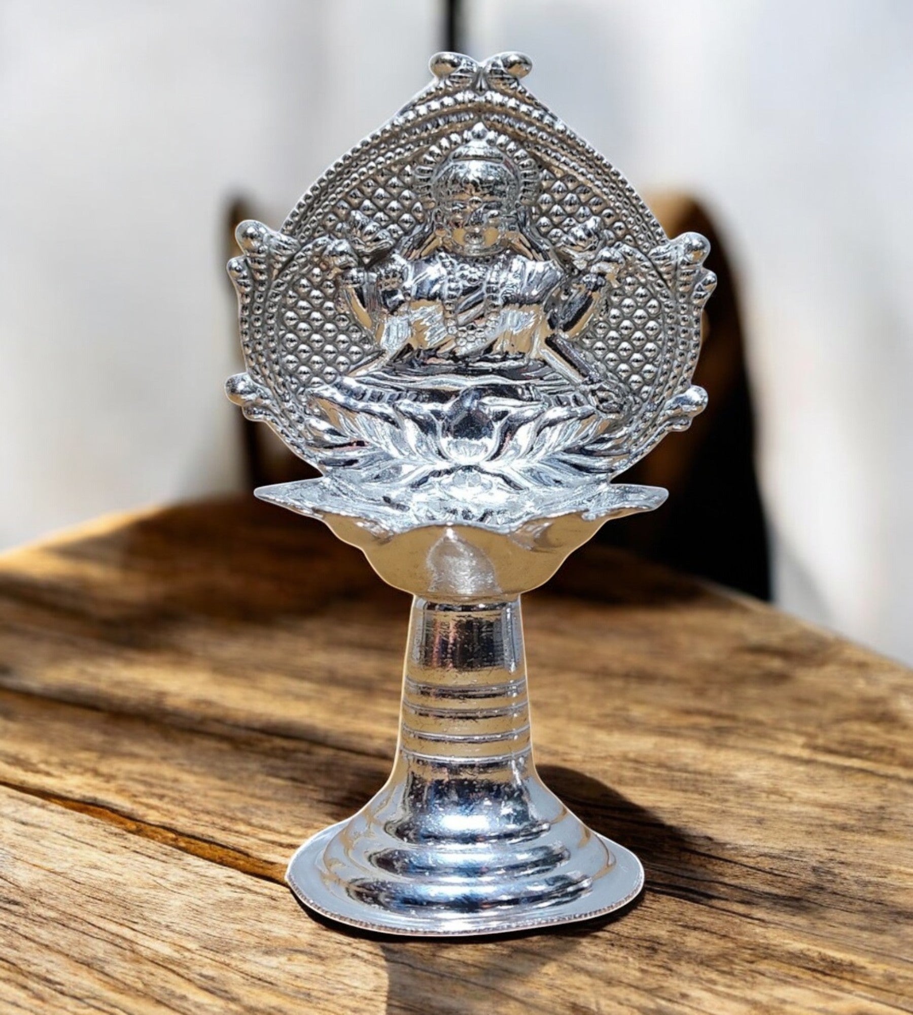 Sigaram Brass 4.5 Inch Fancy Laksmi Diya For Home Pooja Decore K4567