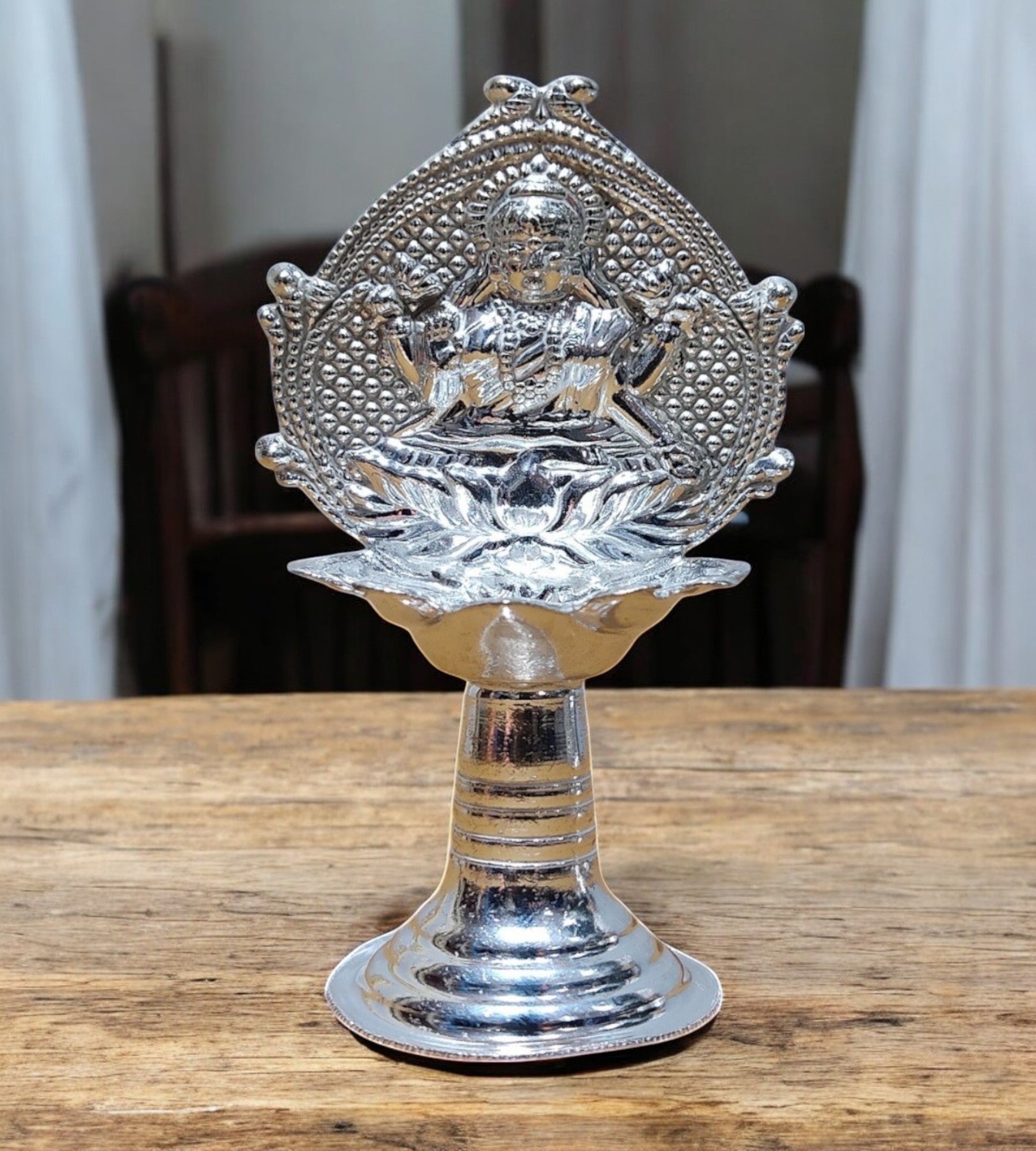 Sigaram Brass 4.5 Inch Fancy Laksmi Diya For Home Pooja Decore K4567
