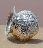 Sigaram 5 Inch German Silver Lakshmi Kalash For Home Poja Decore K4570
