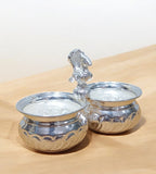 Sigaram Brass 4x3 Inch 2 Cup Panchwala Kum kum Bharani For Home Pooja Decore K4574