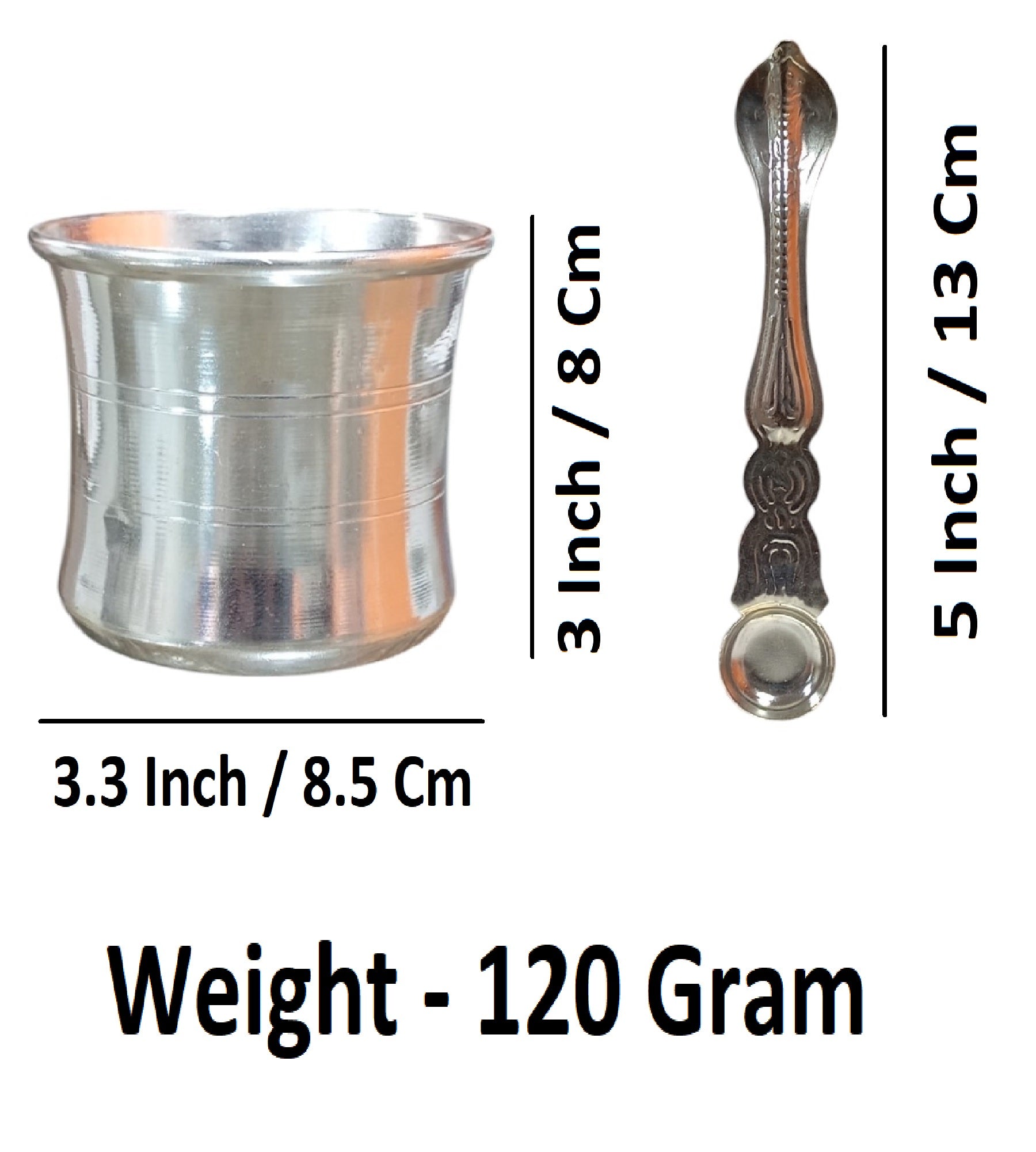 Sigaram Brass 3 Inch Panchpatre with Uddarane For Home Pooja Decore K4577