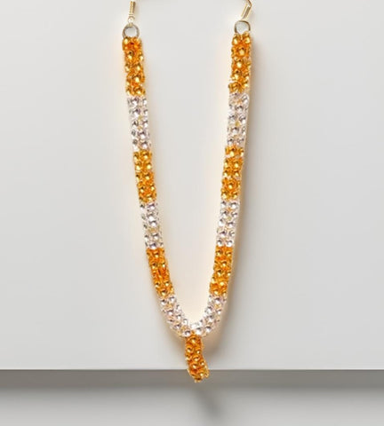 Sigaram 17 Inch Silver plated Gold & Silver Color Flower Mala / Hara For Home pooja Decore K4579