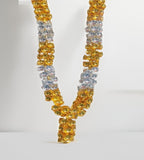 Sigaram 14 Inch Silver Plated Gold & Silver Flower Mala /Hara For Home Pooja decore K4581