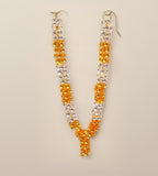 Sigaram 14 Inch Silver Plated Gold & Silver Flower Mala /Hara For Home Pooja decore K4581