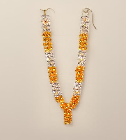 Sigaram 14 Inch Silver Plated Gold & Silver Flower Mala /Hara For Home Pooja decore K4581