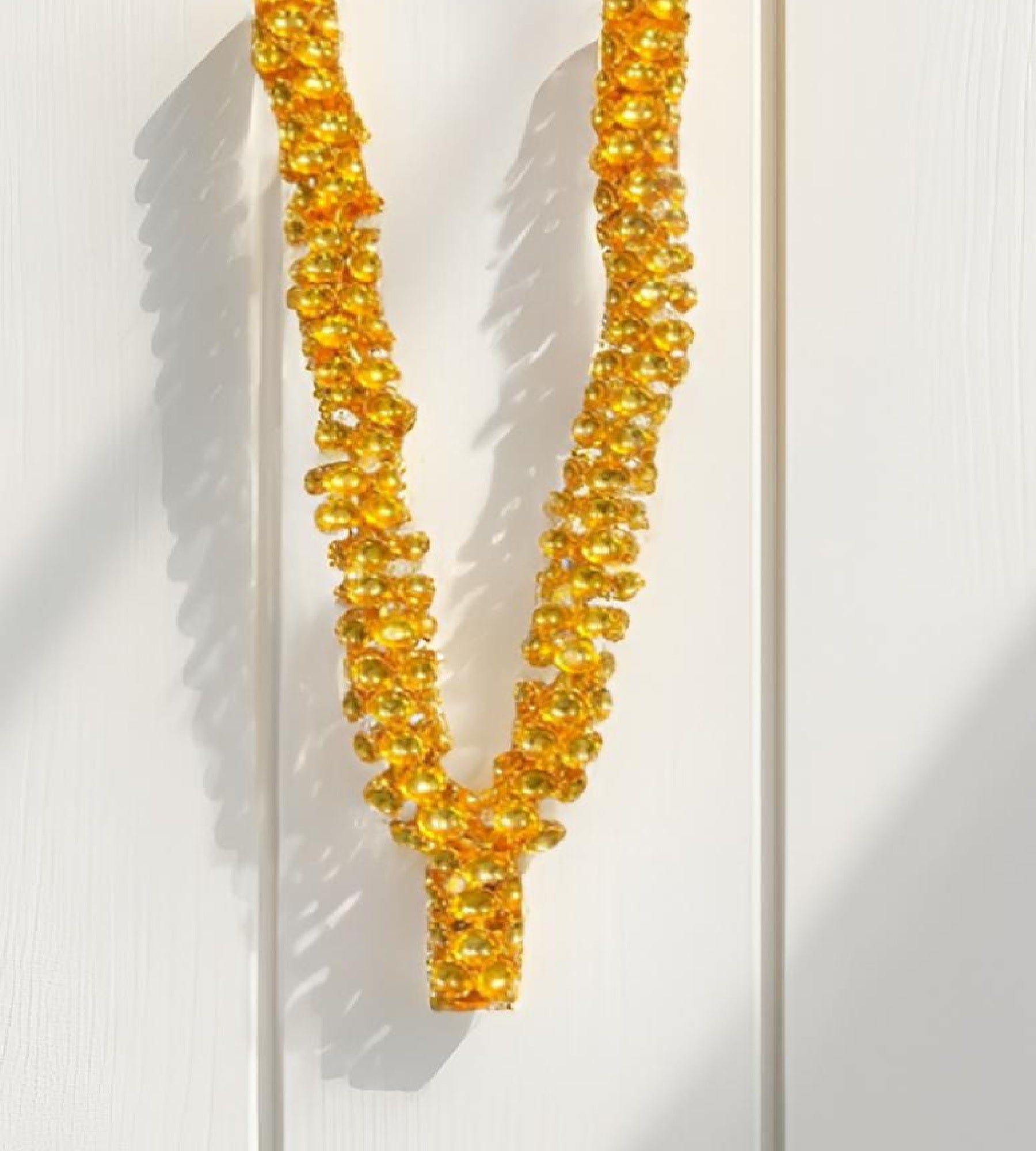 Sigaram 16 Inch Silver Plated Gold Color Flower Mala / Hara For Home pooja Decore K4583