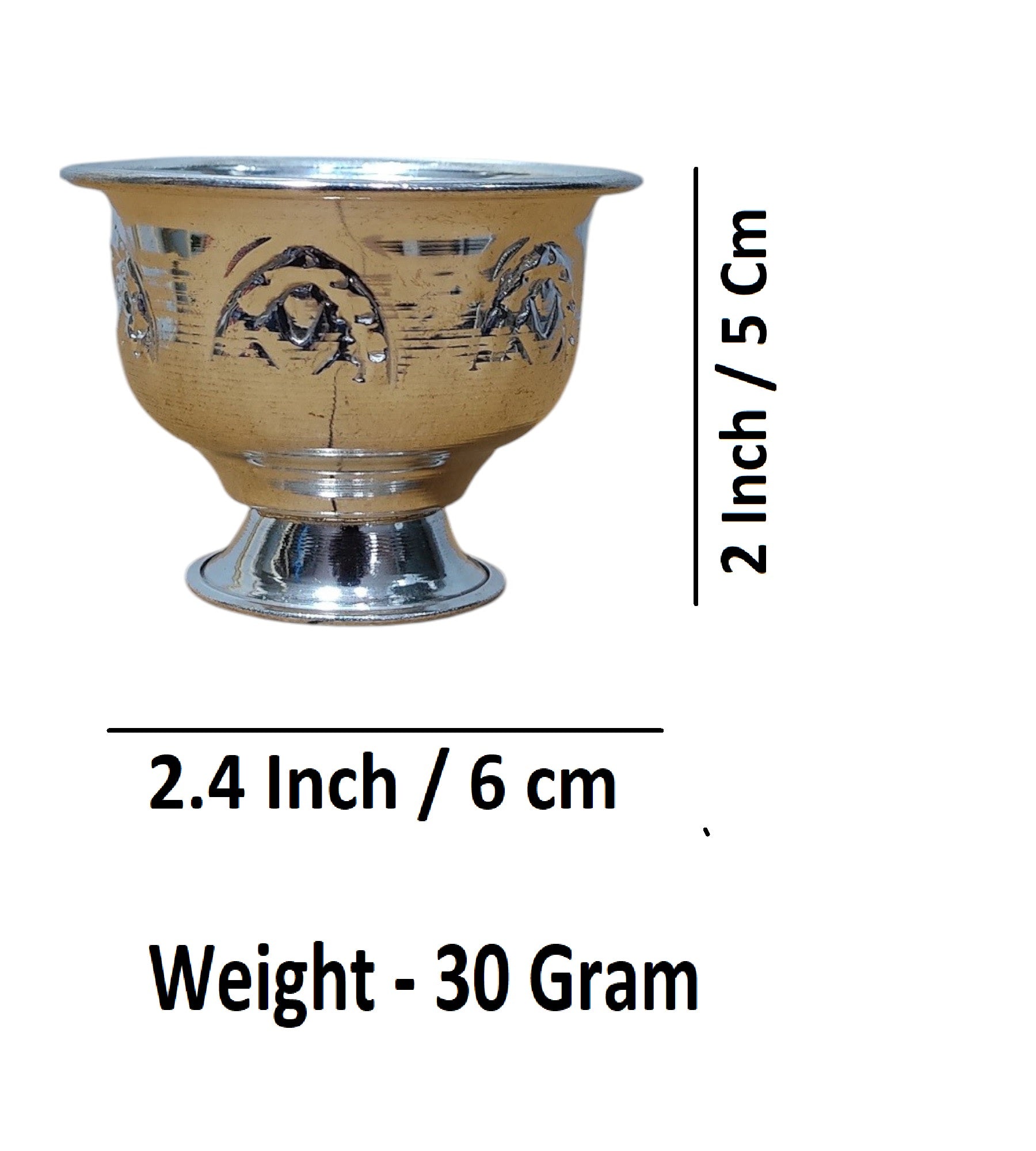 Sigaram Brass 2 Inch Kum Kum Bharani Cup For Home Pooja Decore K4591