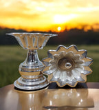 Sigaram Brass 5 Inch Flower Diya For home Pooja Decore K4593
