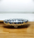 Sigaram 7 Inch German Silver Floral Designed Plate with Leg For Home Pooja Decor K4594