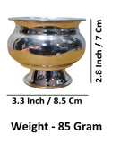 Sigaram Brass 2.8 Inch Plain Kum Kum Cup With Leg For Home Pooja Decore K4599