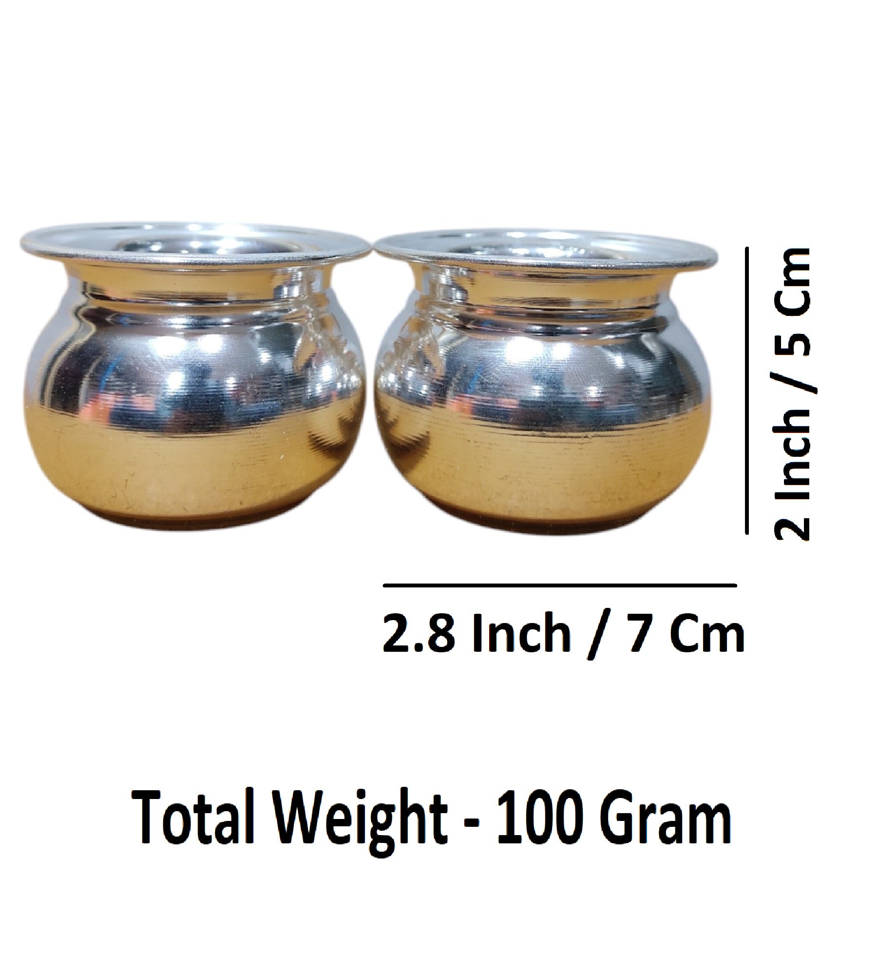 Sigaram Brass 2 Inch Plain Kum Kum Cup For Home Pooja Decore K4600