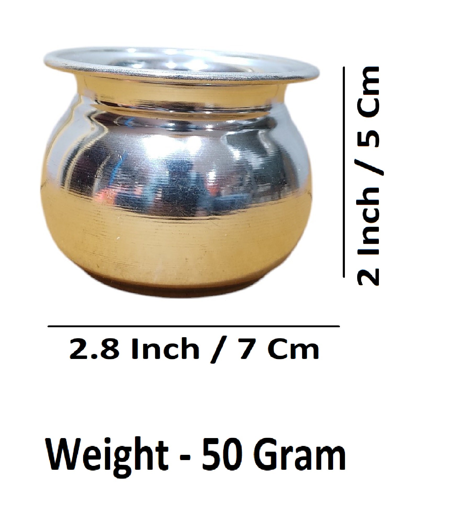 Sigaram Brass 2 Inch Plain Kum Kum Cup For Home Pooja Decore K4601