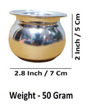 Sigaram Brass 2 Inch Plain Kum Kum Cup For Home Pooja Decore K4601