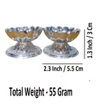 Sigaram Brass 1.3 Inch Flower Designed Diya For Home Pooja Decore K4602